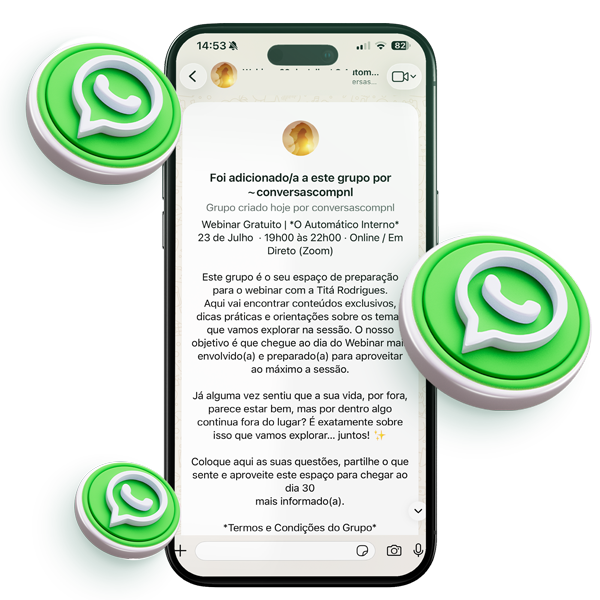 Comunidade WhatsApp do webinar