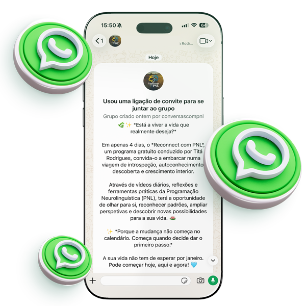 Comunidade WhatsApp do RECONNECT COM PNL